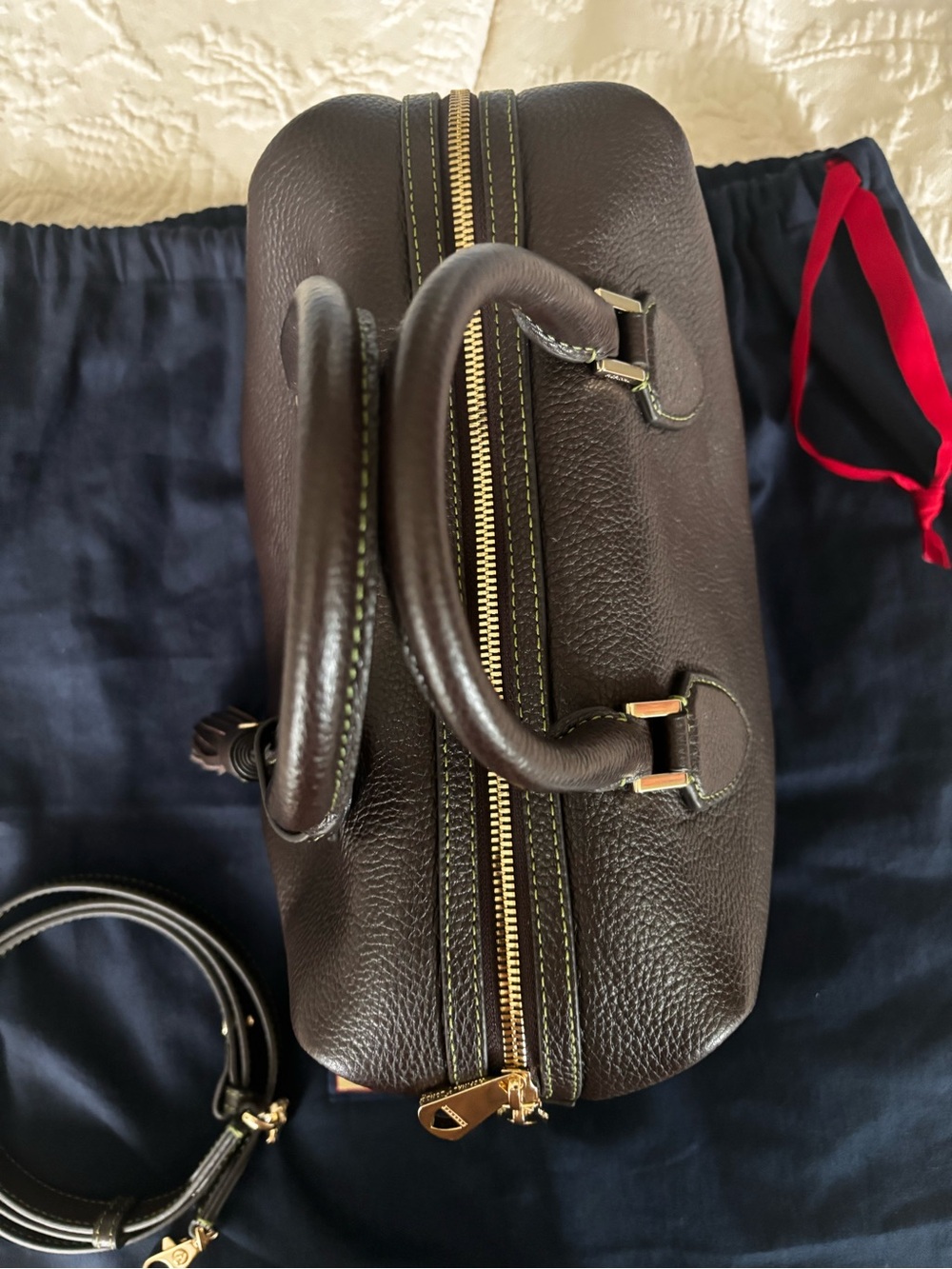 Aspinal of London Hudson Midi in Chocolate Milled Pebble - Picture 9 of 16